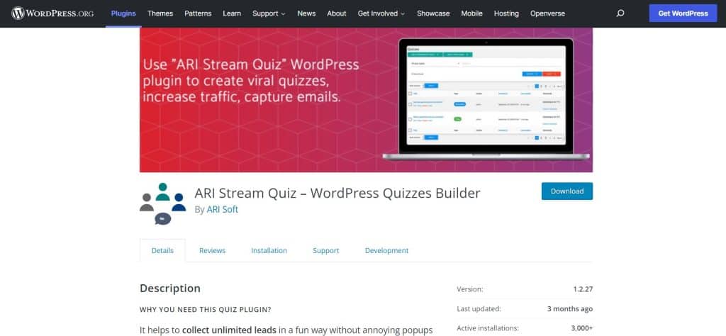 ARI Stream WordPress Quiz Plugins